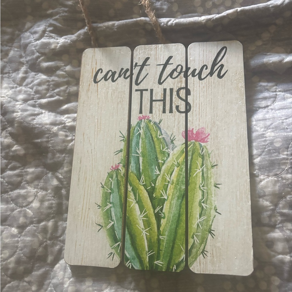 Cactus Wall Decor with Pink Accents